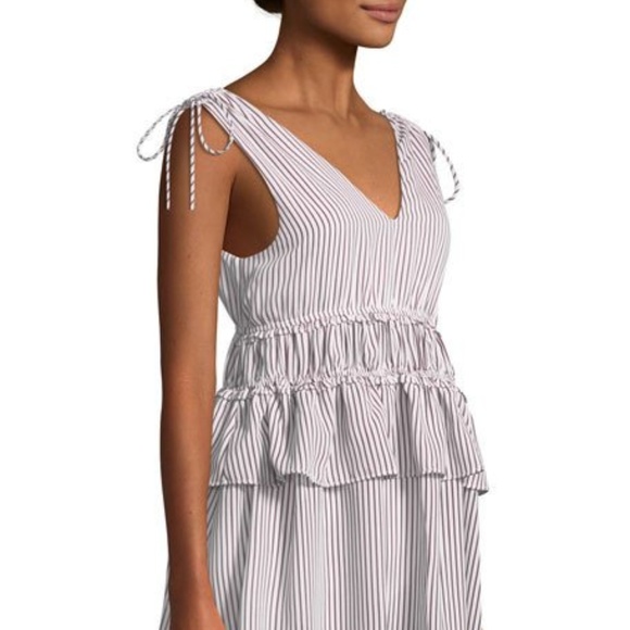 New Line & Dot Striped Tie-Shoulder Mini Dress - Picture 3 of 4